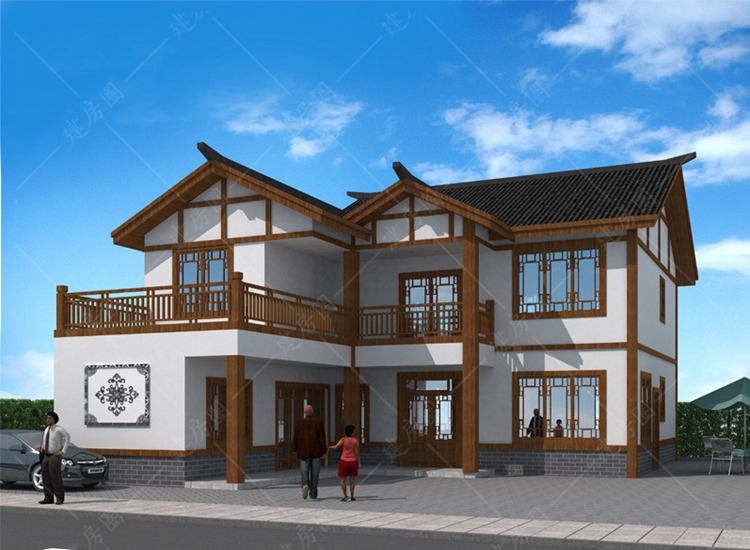農(nóng)村二層中式風(fēng)格自建房設(shè)計(jì)圖，帶CAD全套圖紙