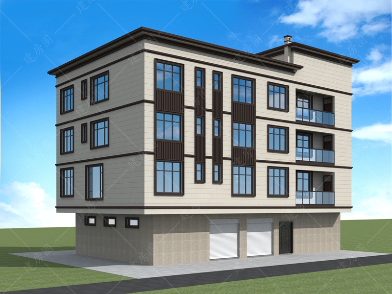 商住一體自建房設計圖紙推薦，上面住房，樓下商鋪，還可做民宿
