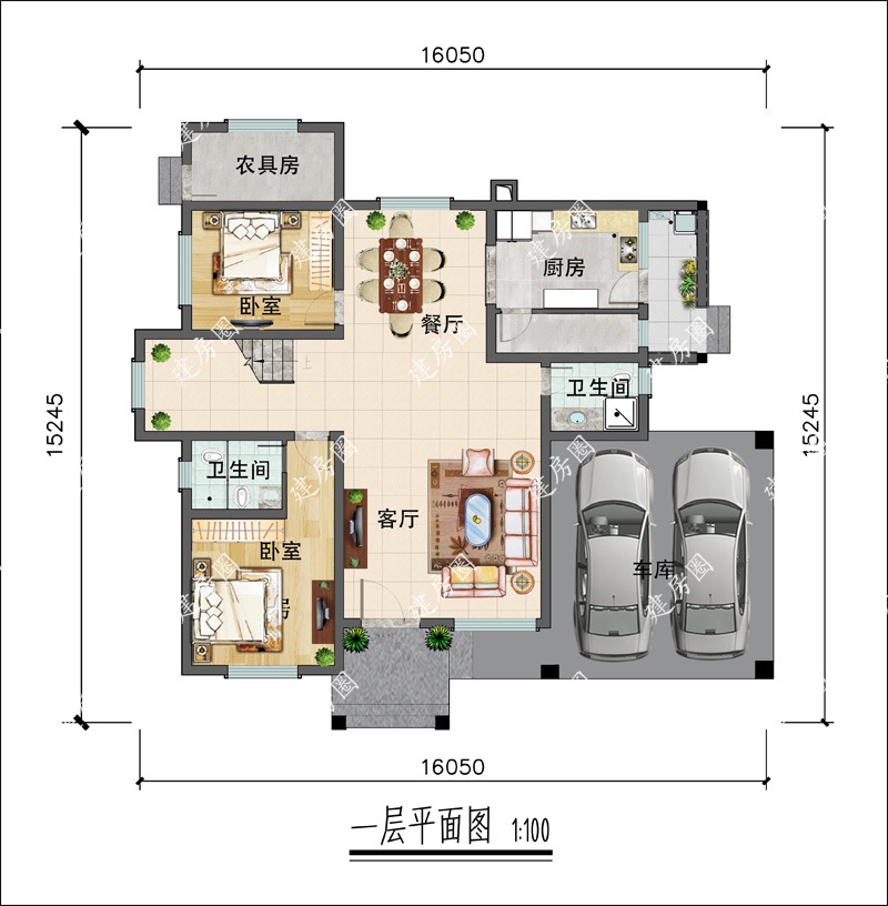 鄉(xiāng)村風格別墅戶型圖