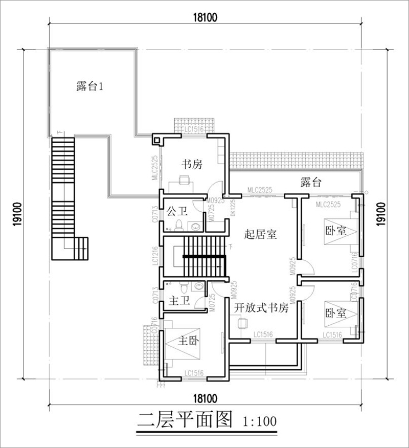 農(nóng)村新中式二層別墅平面圖