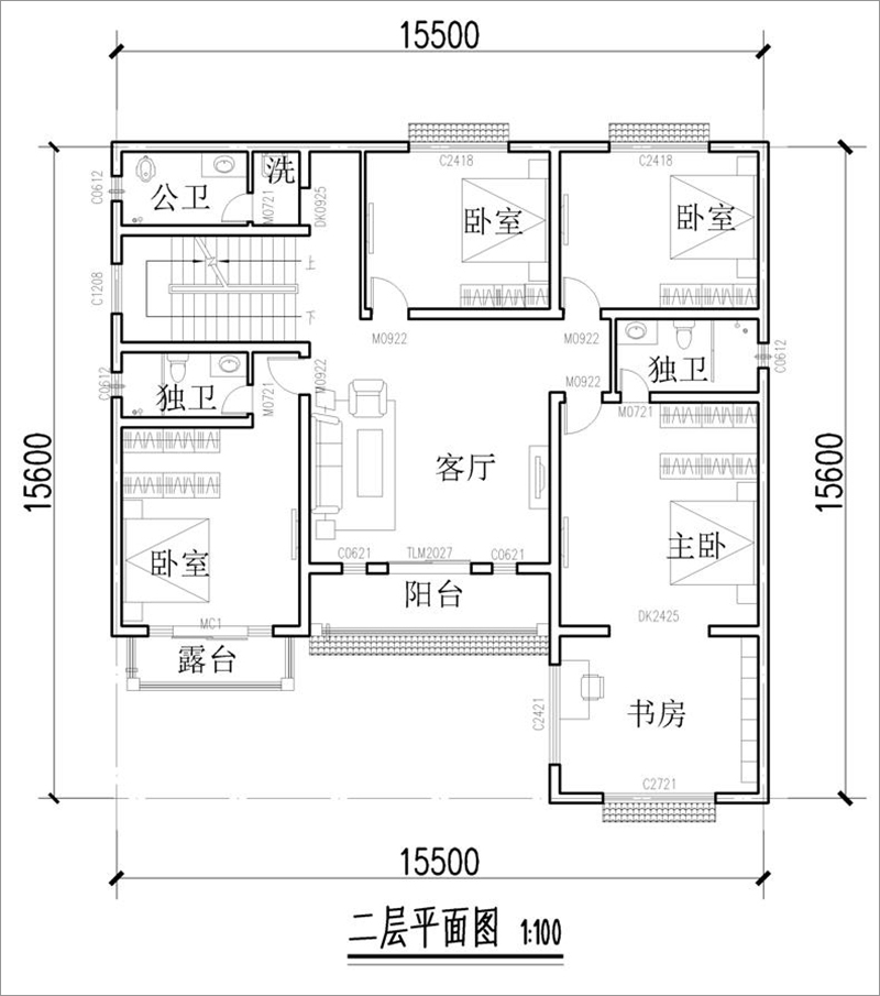 農(nóng)村中式樓房平面設(shè)計(jì)圖