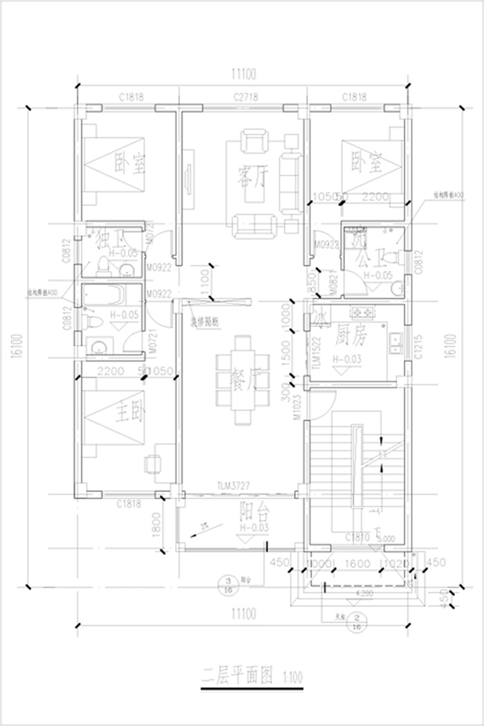 臨街門面房二層設(shè)計(jì)圖