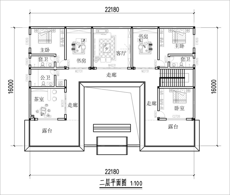 農(nóng)村四合院二層戶型圖