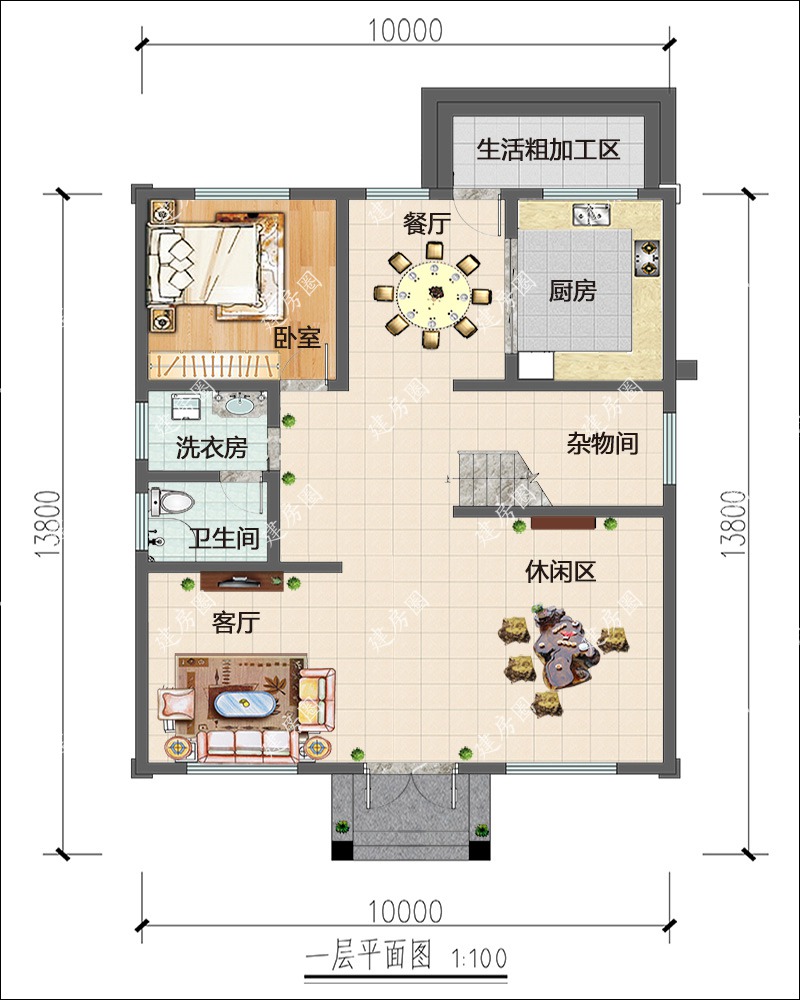 農村別墅一層戶型圖