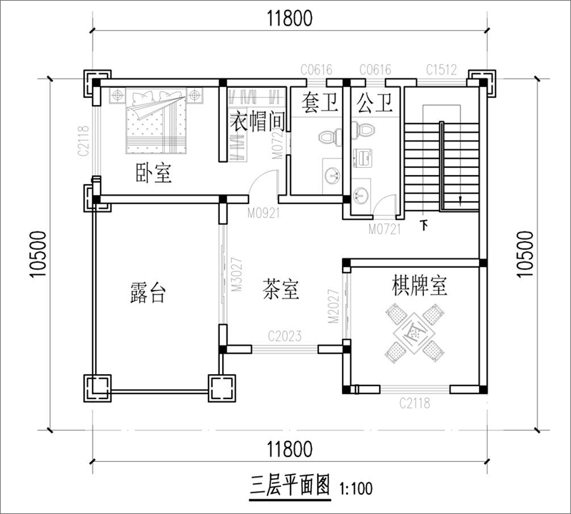 農(nóng)村三層樓房平面圖