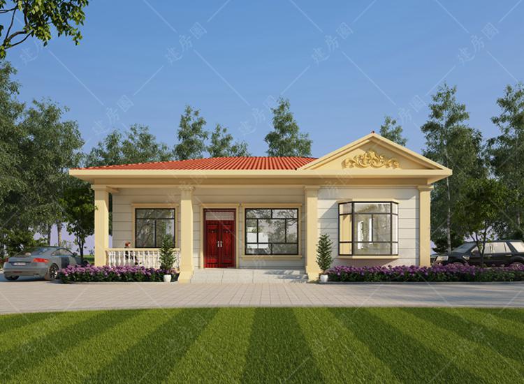 新農(nóng)村一層住房設(shè)計(jì)效果圖，室內(nèi)布局合理實(shí)用