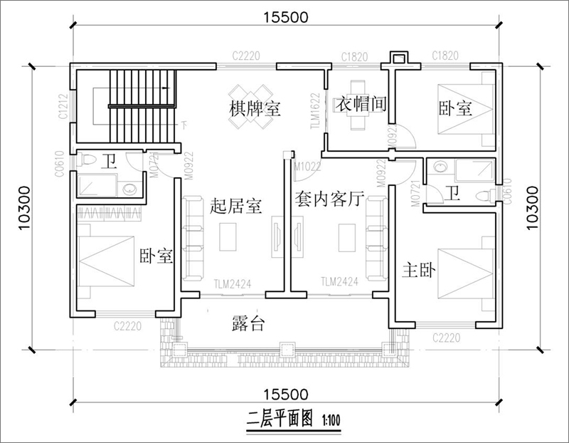 別墅二層戶(hù)型圖