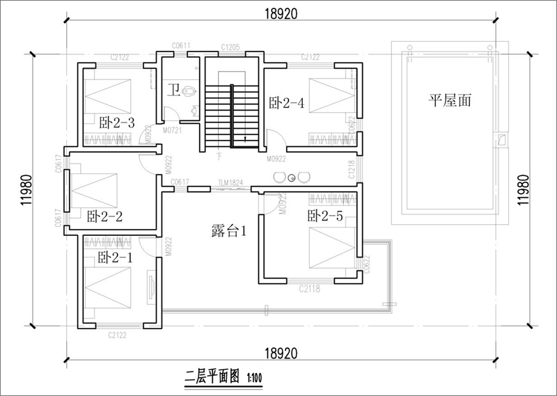二層平面布局圖