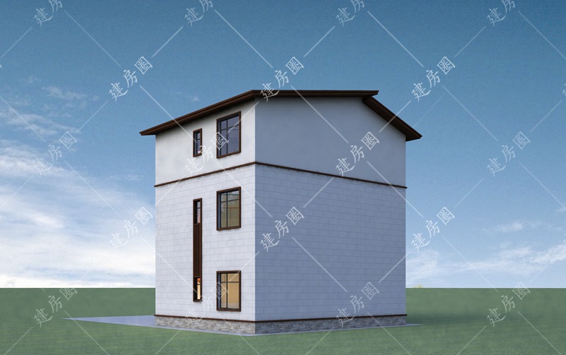 自建房三層背面效果圖