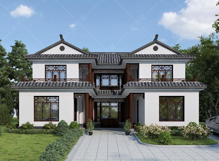農(nóng)村二層三合院別墅設(shè)計，傳承中國建筑文化
