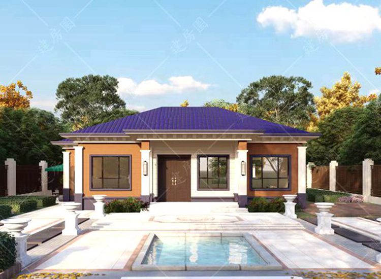 農(nóng)村自建房一層設(shè)計圖紙，帶庭院景觀設(shè)計