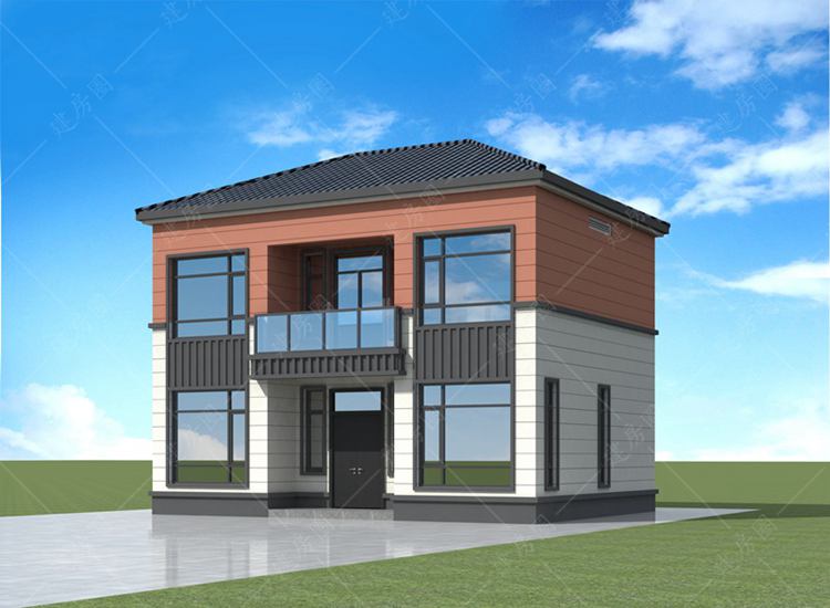 12米×8米農(nóng)村建房設(shè)計(jì)效果圖