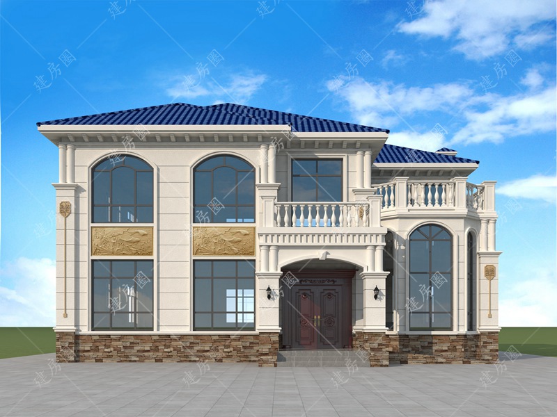 開(kāi)間15米進(jìn)深12米兩層別墅自建房設(shè)計(jì)圖紙，造價(jià)不高，外觀大氣