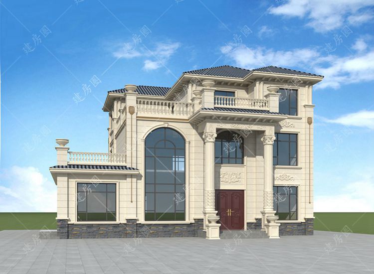 17米面寬農(nóng)村房屋設(shè)計(jì)圖紙，大面寬自建房別墅設(shè)計(jì)