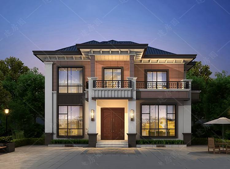 新款農(nóng)村自建房二層別墅效果圖，平面布局舒適，居住方便