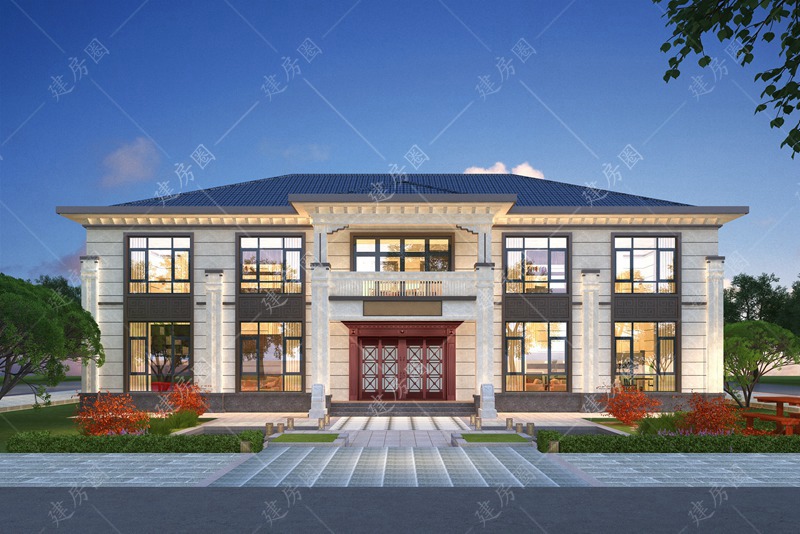 農(nóng)村五間二層別墅設(shè)計(jì)圖及效果圖，大開間建房就是大氣