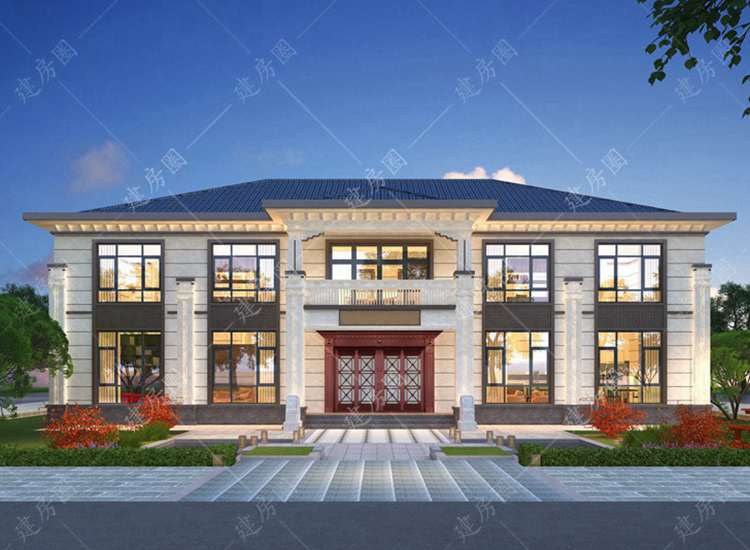 占地300平方兩層別墅設(shè)計(jì)圖紙，5開間20米以上自建房設(shè)計(jì)