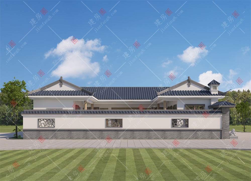 2024最新款一層三合院設(shè)計(jì)圖，外觀經(jīng)典時(shí)尚帶傳統(tǒng)堂屋+柴火灶